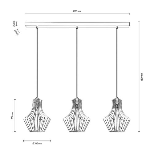 Envolight Floj Suspension, Bouleau, À 3 Lampes