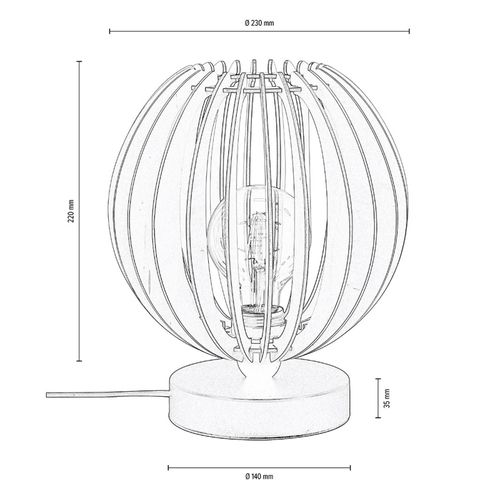 Envolight Clay Lampe À Poser, Bouleau, 22 Cm