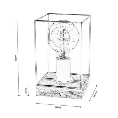 Envolight Gretter Lampe À Poser, Métal/Chêne