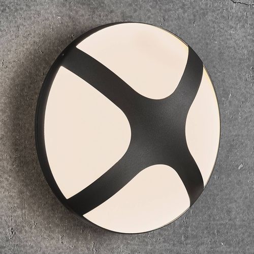 Applique DExtérieur Cross Noire, Ø 26 Cm