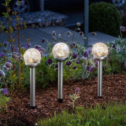 Lampe Décorative Led Solaire Golden Balls Lot De 3