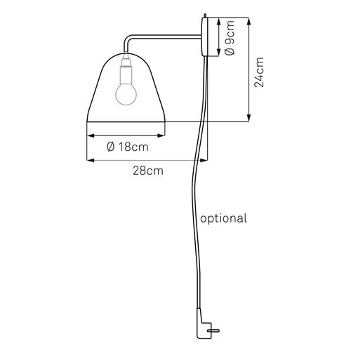 Nyta Tilt Wall Applique Avec Prise, Grise