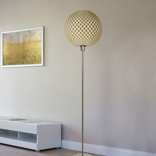 Lampadaire Tressage, Sphère, Blanc Crème