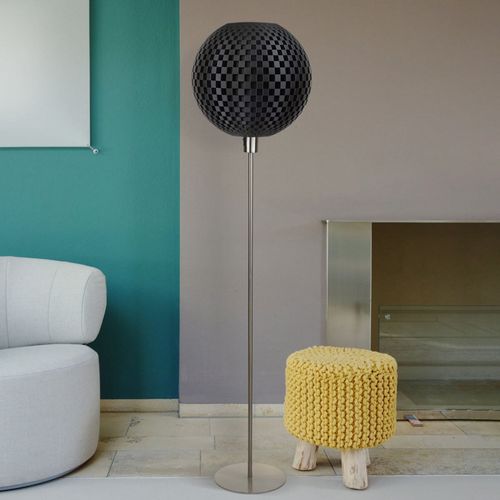 Lampadaire Tressage, Sphère, Graphite