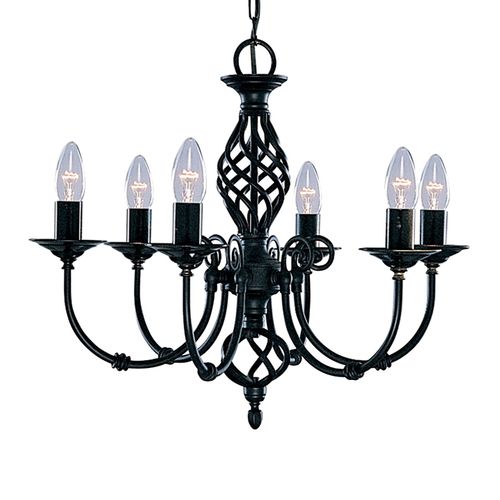 Lustre De Style Zanzibar À 6 Lampes Noir