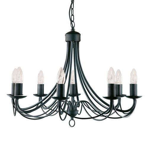 Lustre Maypole Noir Mat À 8 Lampes