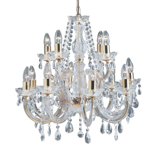 Lustre À 12 Lampes Marie Therese Aspect Laiton