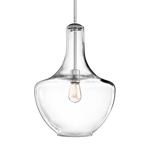 Suspension En Verre Everly Douille Chromé Moyenne