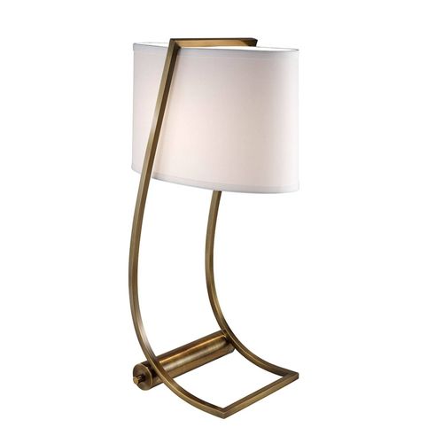 Avec Port Usb - Lampe À Poser Textile Lex Laiton