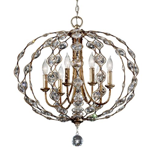 Lustre En Cristal Leila À 6 Lampes Richement Orné