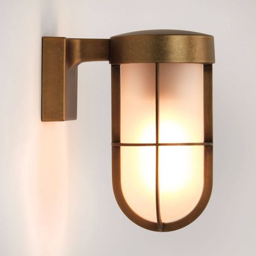 Astro Cabin Wall Applique, Laiton Ancien Frosted