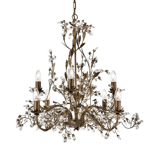 8 Lampes Lustre Almandite Style Florentin