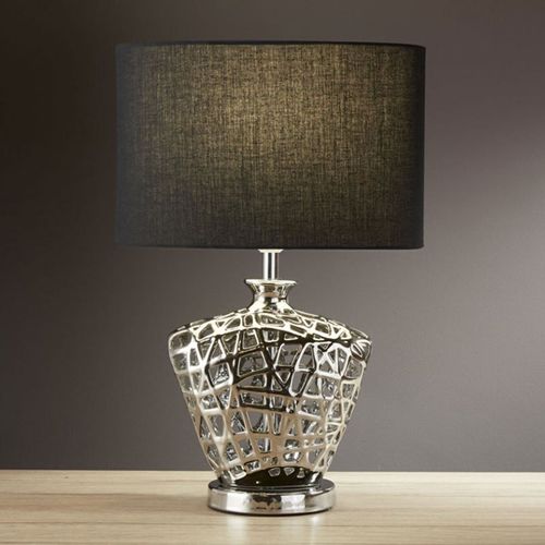 Lampe À Poser Network Avec Abat-Jour En Tissu Noir
