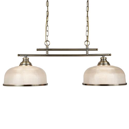 Suspension Bistro Ii 2 Lampes Verre Holophane