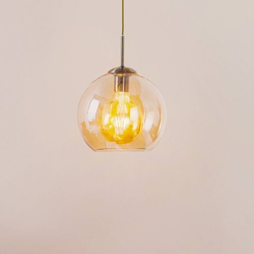 Suspension Balls Avec Verre De Lampe Ambré 25 Cm