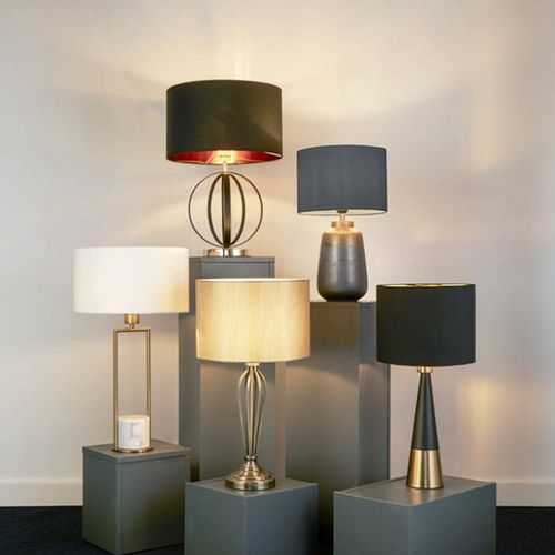 Lampadaire Orbit, Noir-Doré