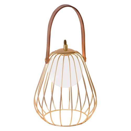 Lampe À Poser Levik Avec Cage Dorée