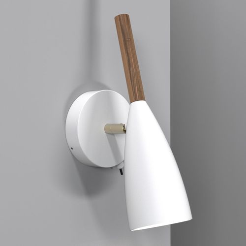 Applique Led Pure Blanche Avec Un Élément En Bois