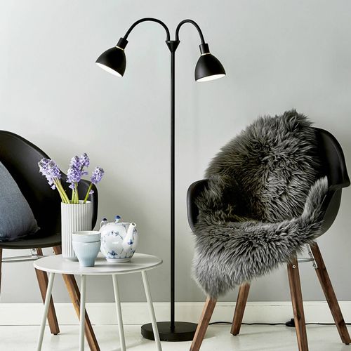 Lampadaire Ray En Métal Noir À 2 Lampes