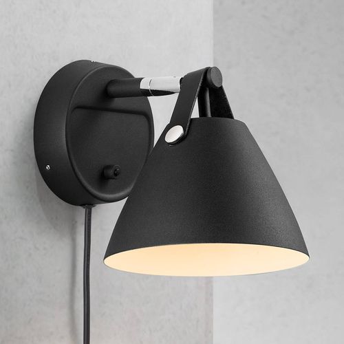 Applique Strap Avec Lanières En Cuir, Noire