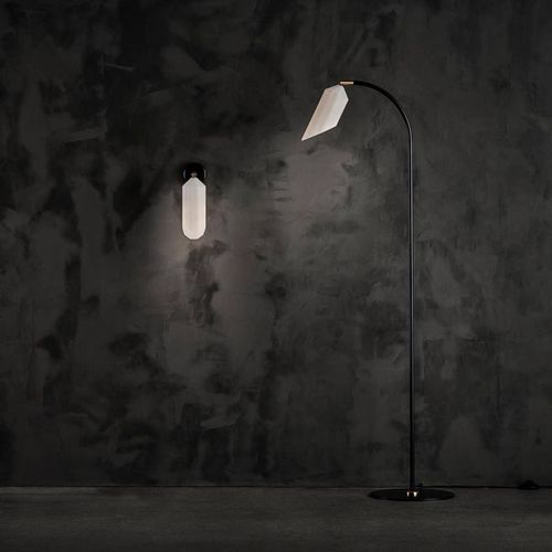 Le Klint Pliverre Lampadaire, Arqué, Verre Opale