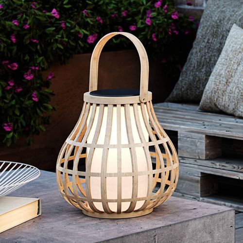 Lampe Décorative Solaire Led Leo En Bambou