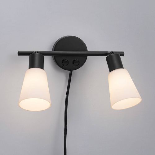 Applique Cole En Verre Et Métal, 2 Lampe