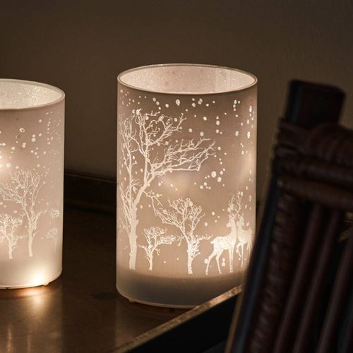 Bougie Déco Led Ava, Par 2, 12cm, Motif Cerf