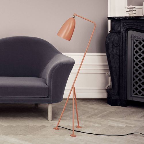Gubi Gräshoppa Lampadaire Trépied, Rouge Vintage