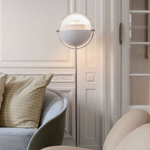 Gubi Multi-Lite Lampadaire Chromé/Blanc
