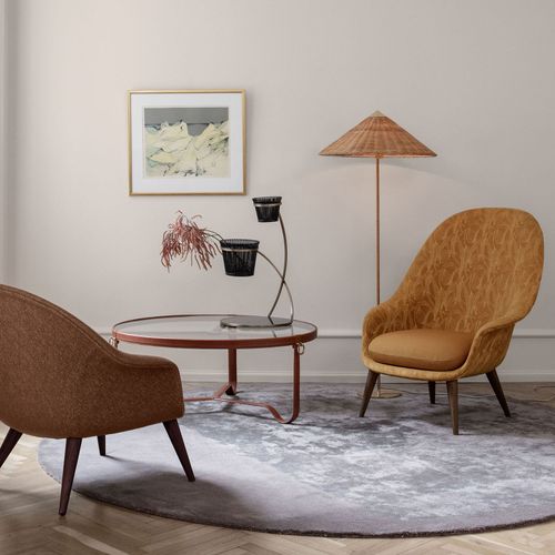 Gubi 9602 Lampadaire, Laiton, Avec Abat-Jour Saule