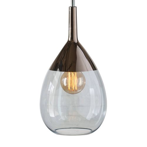 Ebb & Flow Lute Suspension Platine, Verre Bleu