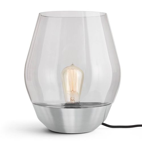 New Works Bowl Lampe À Poser Acier/Verre Fumé