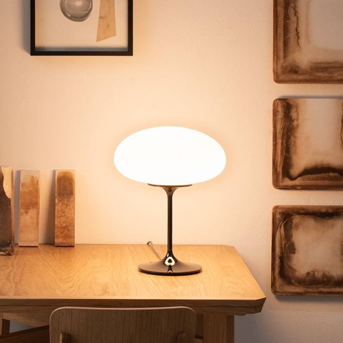 Gubi Stemlite Lampe À Poser, Noire-Chromée, 42 Cm