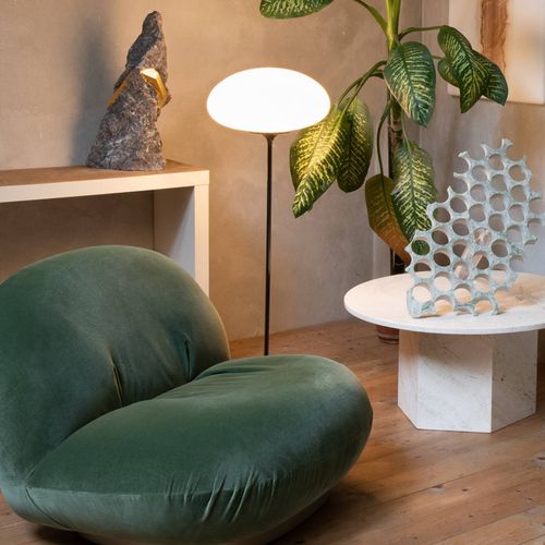 Gubi Stemlite Lampadaire, Noir-Rouge, 110 Cm