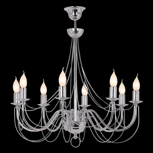 Lustre Retro, À 8 Lampes 75 Cm, Chromé