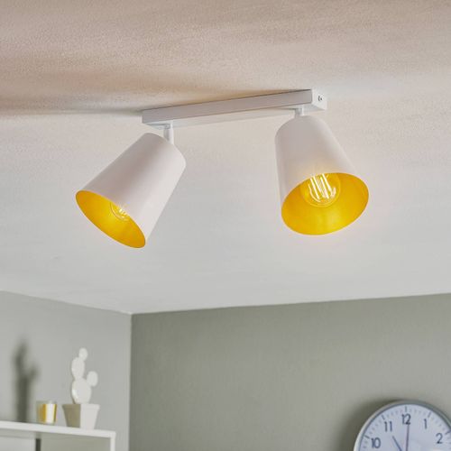 Spot Pour Plafond Prism, À 2 Lampes, Blanc/Doré