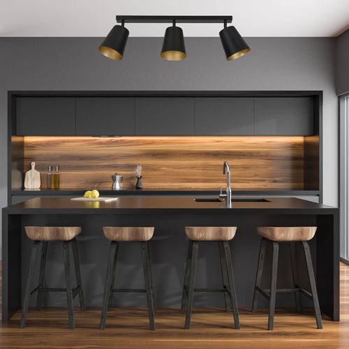 Spot Pour Plafond Prism, À 3 Lampes, Noir/Doré