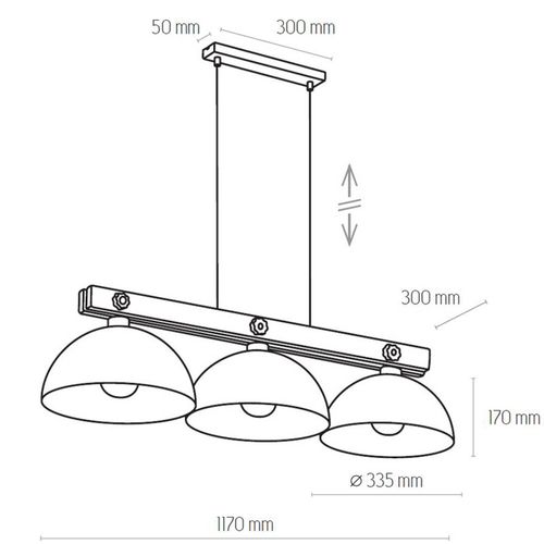 Envolight Stort Suspension, 3 Lampes, Bois Naturel