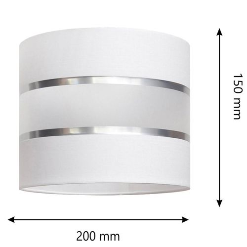 Abat-Jour Helen, Ø 20 Cm, E27, Blanc/Argenté