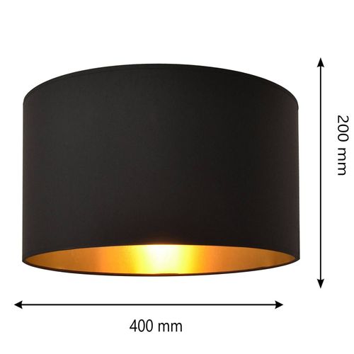 Abat-Jour Alba, Ø 40 Cm, E27, Noir/Doré