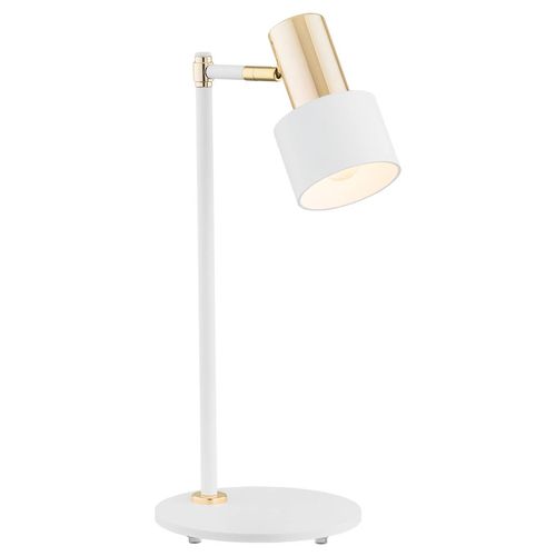 Lampe À Poser Destin Réglable, Blanche/Laiton