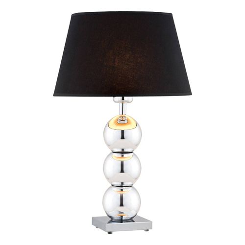 Lampe À Poser En Tissu Fulda, Noir, Chromé