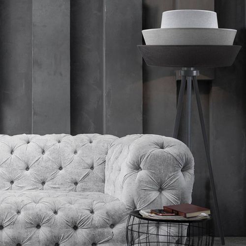 Lampadaire Trépied Lotos, Graphite/Gris/Blanc