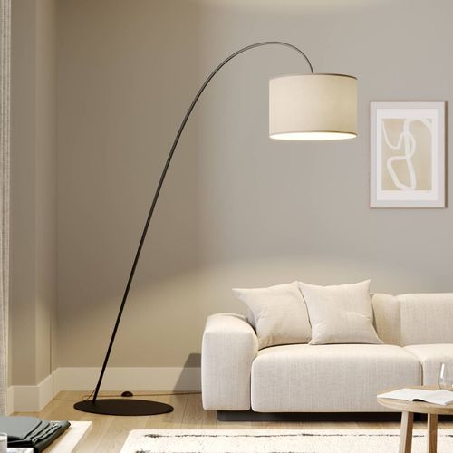 Lampadaire Arqué Alice Avec Abat-Jour Tissu Café