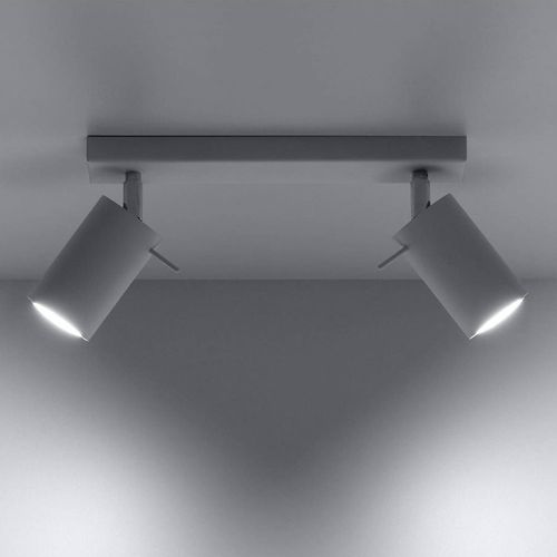 Spot Pour Plafond Round Blanc À Deux Lampes
