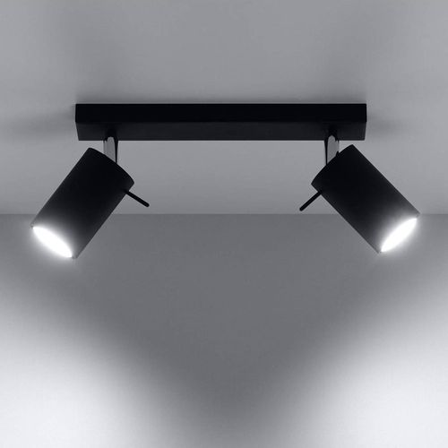 Spot Pour Plafond Round Noir À Deux Lampes