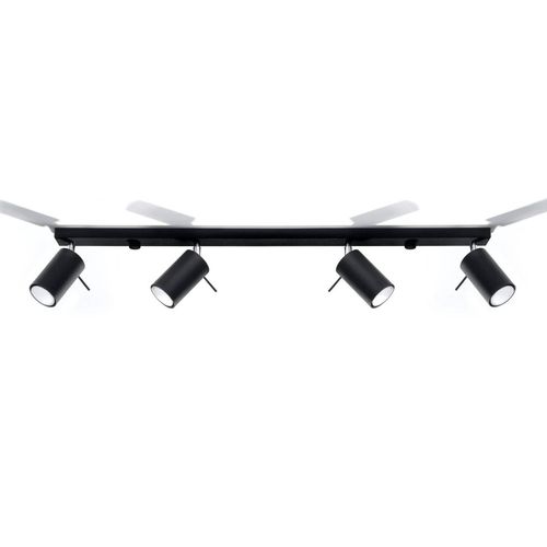 Spot Pour Plafond Round Noir, 4 Lampes Linéaire