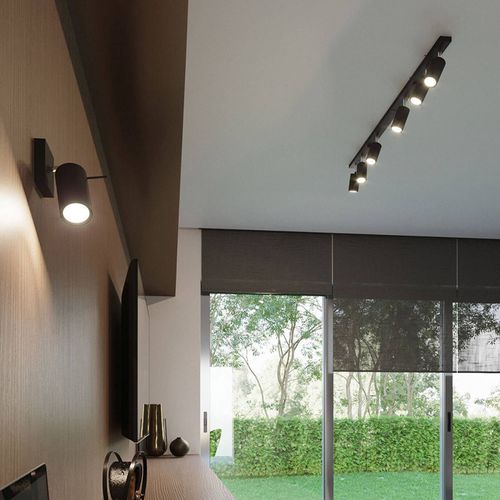 Spot Pour Plafond Round Noir, 6 Lampes, Linéaire
