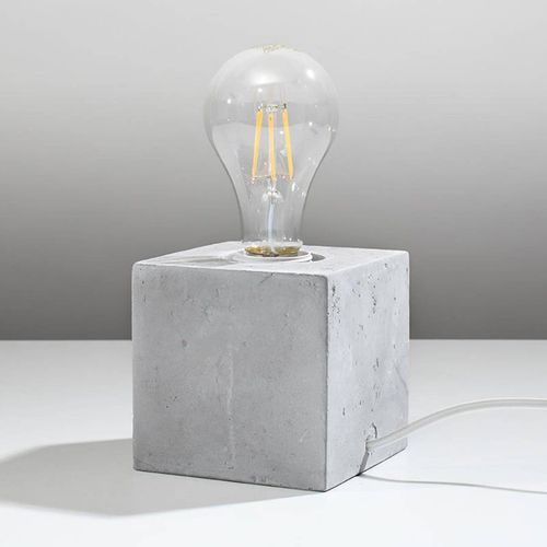 Lampe À Poser Akira En Béton, Forme Cubique
